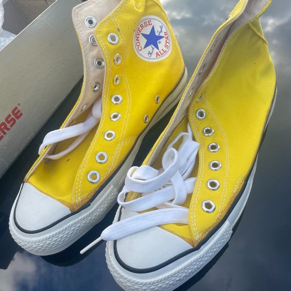 NEVER WORN Vintage Converse All-Stars Hi top in box, Yellow main image 6